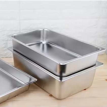 High Quality 304 Stainless Steel GN Pan with Lid | Commercial Gastronorm Food Storage Containers for Hotel Restaurant - HUFA Kitchenware