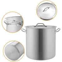 Commercial High - Capacity Stainless Steel Stock Pot with Boiling Basket - 6L to 225L Heavy Duty Soup Pot & Seafood Boiler for Home & Restaurant Use - HUFA Kitchenware