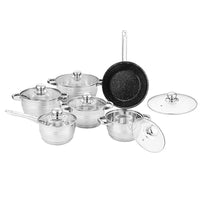 NICE German Quality Food - Grade Stainless Steel Cookware Set - Mirror Polish Modern Dinnerware Pots and Pans with Fruit & Animal Patterns - Induction Ready - HUFA Kitchenware