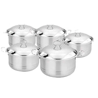 Professional 6 - 14 Piece Stainless Steel Cookware Set - Composite Bottom Non - Coating Soup Pots and Pans with Lids - Induction Ready Multi - Purpose Kitchen Set - HUFA Kitchenware