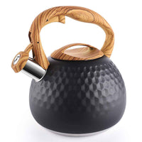 Professional 3L Stainless Steel Whistling Kettle - Modern Design Stovetop Tea Pot with Heat - Resistant Handle - Induction Ready Rapid Boiling Water Heater - HUFA Kitchenware