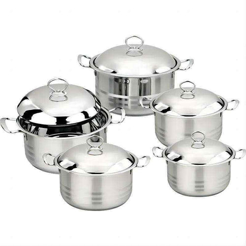 Professional 6 - 14 Piece Stainless Steel Cookware Set - Composite Bottom Non - Coating Soup Pots and Pans with Lids - Induction Ready Multi - Purpose Kitchen Set - HUFA Kitchenware