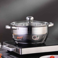 NICE German Quality Food - Grade Stainless Steel Cookware Set - Mirror Polish Modern Dinnerware Pots and Pans with Fruit & Animal Patterns - Induction Ready - HUFA Kitchenware