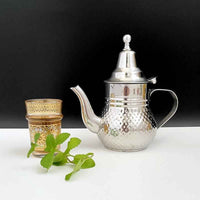 Modern Moroccan Stainless Steel Teapot - Luxury Arabic Coffee Pot with Infuser - Mirror Polished Middle Eastern Tea Service for Hotels & Home Decor - HUFA Kitchenware