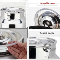 Professional Stainless Steel Milk Storage Tank & Wine Transport Can - 25L to 45L Airtight Metal Bucket with Seamless Design & Locking Snap Lids - HUFA Kitchenware