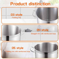 Commercial High - Capacity Stainless Steel Stock Pot with Boiling Basket - 6L to 225L Heavy Duty Soup Pot & Seafood Boiler for Home & Restaurant Use - HUFA Kitchenware