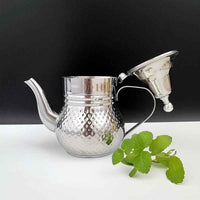 Modern Moroccan Stainless Steel Teapot - Luxury Arabic Coffee Pot with Infuser - Mirror Polished Middle Eastern Tea Service for Hotels & Home Decor - HUFA Kitchenware
