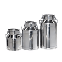 Professional Stainless Steel Milk Storage Tank & Wine Transport Can - 25L to 45L Airtight Metal Bucket with Seamless Design & Locking Snap Lids - HUFA Kitchenware