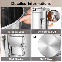 Airtight Leakproof Stainless Steel Food Storage Container - Heavy - Duty Canister with Locking Clips & Silicone Seal - 6L to 48L Soup Bucket for Hotel & Kitchen Supplies - HUFA Kitchenware