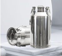 Professional Stainless Steel Milk Storage Tank & Wine Transport Can - 25L to 45L Airtight Metal Bucket with Seamless Design & Locking Snap Lids - HUFA Kitchenware