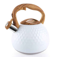 Professional 3L Stainless Steel Whistling Kettle - Modern Design Stovetop Tea Pot with Heat - Resistant Handle - Induction Ready Rapid Boiling Water Heater - HUFA Kitchenware
