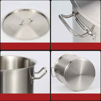 Commercial High - Capacity Stainless Steel Stock Pot with Boiling Basket - 6L to 225L Heavy Duty Soup Pot & Seafood Boiler for Home & Restaurant Use - HUFA Kitchenware