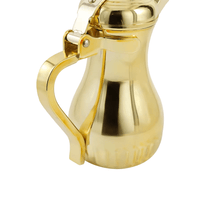 Luxury Arabic Dallah Coffee Pot - Gold Stainless Steel & Brass Moroccan Teapot - Vintage Turkish Coffee Pot with Customizable Logo for Hotels & Gifts - HUFA Kitchenware
