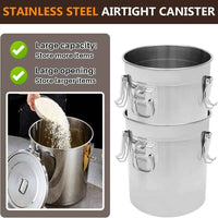 Airtight Leakproof Stainless Steel Food Storage Container - Heavy - Duty Canister with Locking Clips & Silicone Seal - 6L to 48L Soup Bucket for Hotel & Kitchen Supplies - HUFA Kitchenware