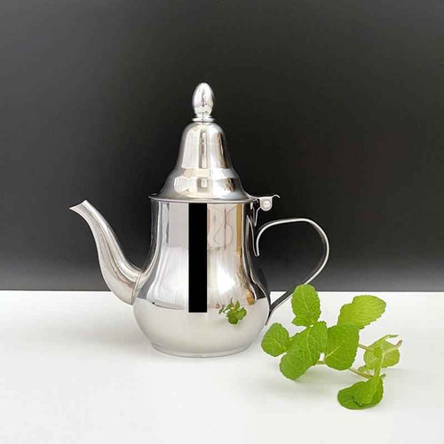Modern Moroccan Stainless Steel Teapot - Luxury Arabic Coffee Pot with Infuser - Mirror Polished Middle Eastern Tea Service for Hotels & Home Decor - HUFA Kitchenware