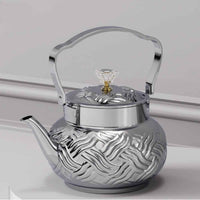 Best Selling Hammered Stainless Steel Tea Kettle - Large Capacity Stovetop Water Boiler with Heat - Resistant Handle - Elegant Hand - Crafted Design for Home & Gift - HUFA Kitchenware