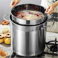 Professional Stainless Steel Seafood Boil Pot with Strainer Basket - Heavy Duty Lobster & Crab Boil Pot - Commercial Turkey Fryer & Stock Pot Set - HUFA Kitchenware