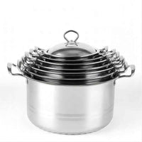 Professional 6 - 14 Piece Stainless Steel Cookware Set - Composite Bottom Non - Coating Soup Pots and Pans with Lids - Induction Ready Multi - Purpose Kitchen Set - HUFA Kitchenware