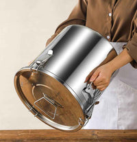 Airtight Leakproof Stainless Steel Food Storage Container - Heavy - Duty Canister with Locking Clips & Silicone Seal - 6L to 48L Soup Bucket for Hotel & Kitchen Supplies - HUFA Kitchenware