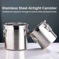 Airtight Leakproof Stainless Steel Food Storage Container - Heavy - Duty Canister with Locking Clips & Silicone Seal - 6L to 48L Soup Bucket for Hotel & Kitchen Supplies - HUFA Kitchenware