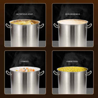 Commercial High - Capacity Stainless Steel Stock Pot with Boiling Basket - 6L to 225L Heavy Duty Soup Pot & Seafood Boiler for Home & Restaurant Use - HUFA Kitchenware