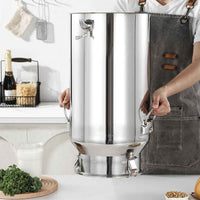 Professional Stainless Steel Milk Storage Tank & Wine Transport Can - 25L to 45L Airtight Metal Bucket with Seamless Design & Locking Snap Lids - HUFA Kitchenware