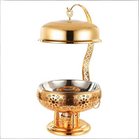 TIANXING Luxury Stainless Steel Chafing Dish with Hanging Lid - 4L/6L/8L Modern Arabic Buffet Food Warmer for Hotel & Wedding Catering