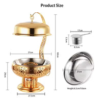TIANXING Luxury Stainless Steel Chafing Dish with Hanging Lid - 4L/6L/8L Modern Arabic Buffet Food Warmer for Hotel & Wedding Catering