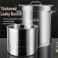 Professional Stainless Steel Seafood Boil Pot with Strainer Basket - Heavy Duty Lobster & Crab Boil Pot - Commercial Turkey Fryer & Stock Pot Set - HUFA Kitchenware