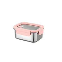 316 Stainless Steel Food Storage Container with Detachable Visible Lid, Airtight Leakproof Lunch Box for Meal Prep, Fridge Fresh - Keeping Crisper for Fruit & Meat - HUFA Kitchenware