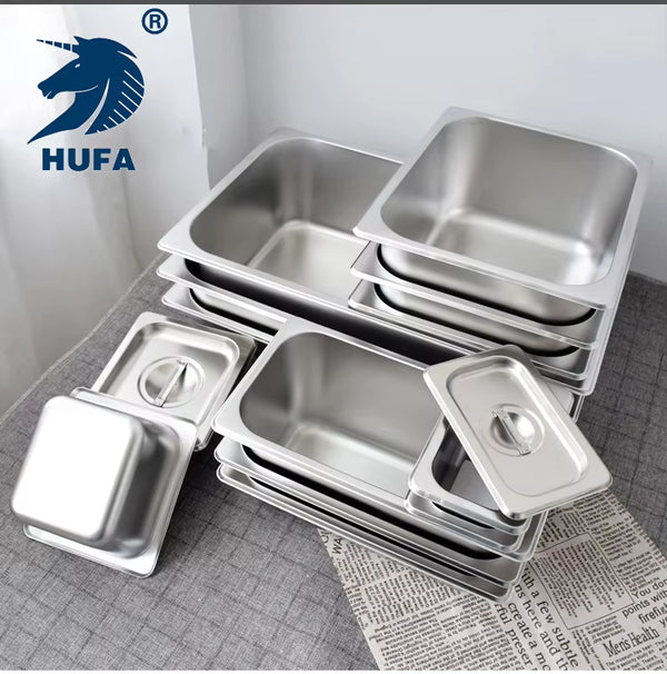 1/1 Gastronorm Stainless Steel GN Pan - 2.5cm Shallow Depth Food Tray & Baking Sheet for Hotels, Restaurants & Professional Buffet Catering Supplies