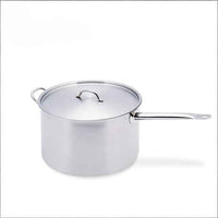 Professional Stainless Steel Saucepan with Compound Bottom - Single Handle Cooking Pot for Restaurant Kitchens & Home Use - Induction Ready & Rapid Heating - HUFA Kitchenware