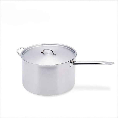 Professional Stainless Steel Saucepan with Compound Bottom - Single Handle Cooking Pot for Restaurant Kitchens & Home Use - Induction Ready & Rapid Heating - HUFA Kitchenware