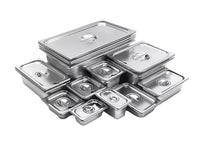 Professional Stainless Steel Hotel Pans with Lids - 1/1 & 1/3 Size Steam Table GN Pans for Restaurant Food Storage & Buffet Service - Anti-Jam Design