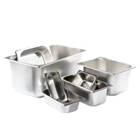 Professional Stainless Steel Hotel Pans with Lids - 1/1 & 1/3 Size Steam Table GN Pans for Restaurant Food Storage & Buffet Service - Anti-Jam Design