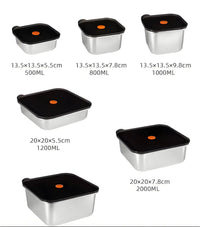 Factory Direct HUFA 304 Stainless Steel Square Crisper - Microwavable, Steamable & Leak - Proof Food Container Bento Box (Custom Logo Acceptable) - HUFA Kitchenware