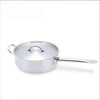 Professional Stainless Steel Saucepan with Compound Bottom - Single Handle Cooking Pot for Restaurant Kitchens & Home Use - Induction Ready & Rapid Heating - HUFA Kitchenware