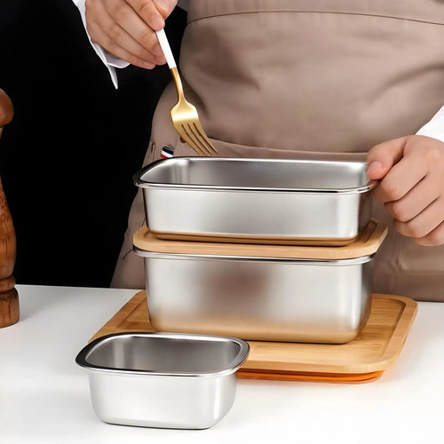 HUFA Eco - Friendly 304 Stainless Steel Lunch Box with Natural Bamboo Lid - Leakproof Portable Food Storage Container for Meal Prep, Office & Outdoor - Custom Logo Wholesale - HUFA Kitchenware
