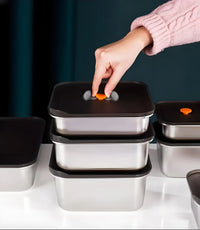 Factory Direct HUFA 304 Stainless Steel Square Crisper - Microwavable, Steamable & Leak - Proof Food Container Bento Box (Custom Logo Acceptable) - HUFA Kitchenware