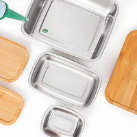 HUFA Eco - Friendly 304 Stainless Steel Lunch Box with Natural Bamboo Lid - Leakproof Portable Food Storage Container for Meal Prep, Office & Outdoor - Custom Logo Wholesale - HUFA Kitchenware