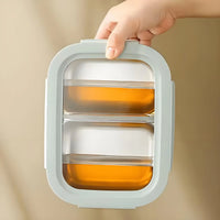 316 Stainless Steel Food Storage Container with Detachable Visible Lid, Airtight Leakproof Lunch Box for Meal Prep, Fridge Fresh - Keeping Crisper for Fruit & Meat - HUFA Kitchenware