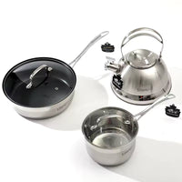 High-Quality 12-Piece German-Style Stainless Steel Cookware Set - Professional Induction Ready Cooking Pots and Pans Set for Home & Commercial Kitchens