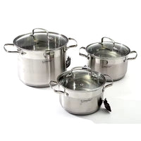 High-Quality 12-Piece German-Style Stainless Steel Cookware Set - Professional Induction Ready Cooking Pots and Pans Set for Home & Commercial Kitchens