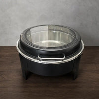 Black or White 8L Round Chafer with Slow-Close Viewing Lid
