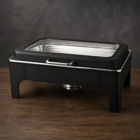 Black or White High-Leg Rectangular Chafer with Pan Options
