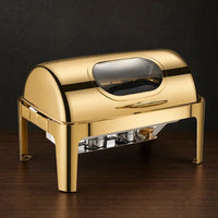Full-Gold 11L Catering Chafer with Rectangular Viewing Lid