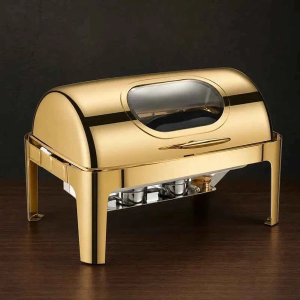 Full-Gold 11L Catering Chafer with Rectangular Viewing Lid