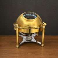 Full-Gold Round Chafer with Roll-Top Viewing Window - HUFA Kitchenware