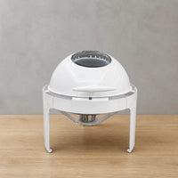 Black or White Round Viewing-Lid Chafer with Single or Dual Food Pans