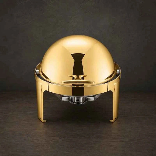 Full-Gold 6.8L Round Roll-Top Chafing Dish for Banquets